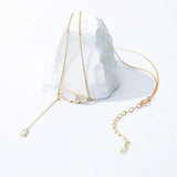 TrustDavis 925 Silver Wing Zircon Necklace Minimalist Clavicle Chain