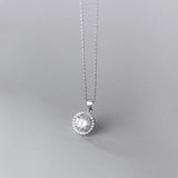 TrustDavis 925 Silver Women CZ Necklace For Wedding Mother Birthday Present