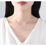 TrustDavis 925 Silver Women CZ Necklace For Wedding Mother Birthday Present