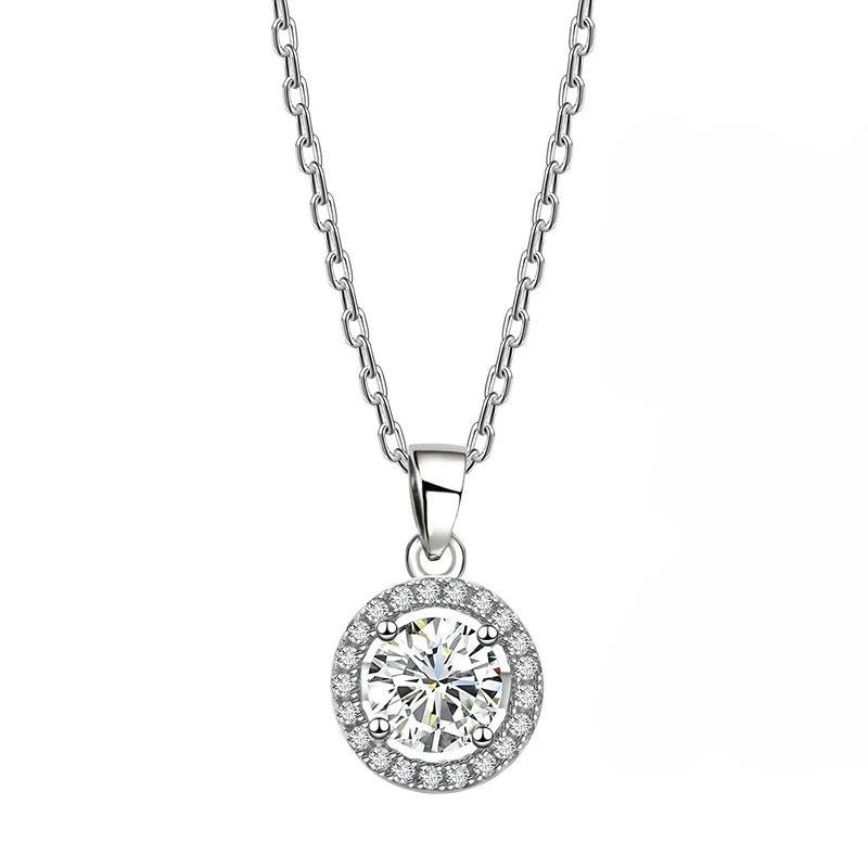 TrustDavis 925 Silver Women CZ Necklace For Wedding Mother Birthday Present