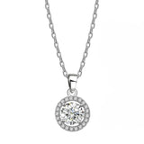 TrustDavis 925 Silver Women CZ Necklace For Wedding Mother Birthday Present