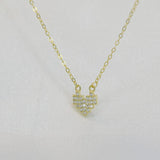 TrustDavis 925 Silver Zircon Heart Pendant Necklace Women