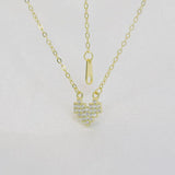 TrustDavis 925 Silver Zircon Heart Pendant Necklace Women