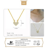 TrustDavis 925 Silver Zircon Heart Pendant Necklace Women