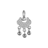 TrustDavis Real 925 Sterling Silver Longevity Lock Pendant Fine Zircon Jewelry