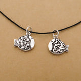 TrustDavis 925 Sterling Silver Fish Pendant DIY Necklace Fine Jewelry