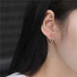 925 Sterling Silver Punk Chain Hoop Earring for Women