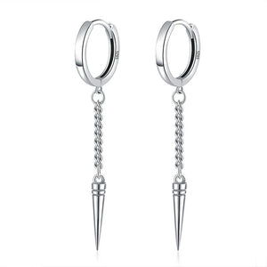 925 Sterling Silver Punk Chain Hoop Earring for Women