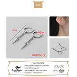 925 Sterling Silver Punk Chain Hoop Earring for Women