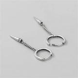 925 Sterling Silver Punk Chain Hoop Earring for Women
