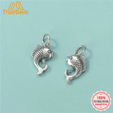 TrustDavis 925 Sterling Thai Silver Fish Charm Pendant HY491