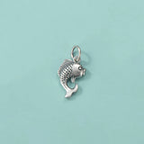 TrustDavis 925 Sterling Thai Silver Fish Charm Pendant HY491