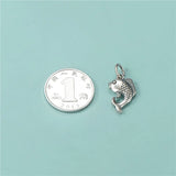 TrustDavis 925 Sterling Thai Silver Fish Charm Pendant HY491