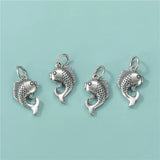 TrustDavis 925 Sterling Thai Silver Fish Charm Pendant HY491
