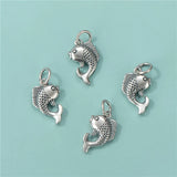 TrustDavis 925 Sterling Thai Silver Fish Charm Pendant HY491