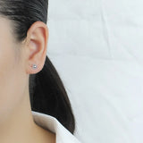 Thai Silver Geometric Round Stud Earrings