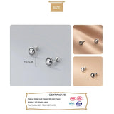 Thai Silver Geometric Round Stud Earrings