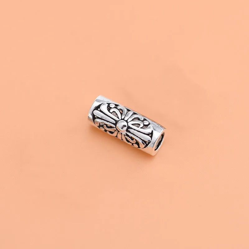 TrustDavis 925 Silver Hollow Cross Tube DIY Accessories Fine Jewelry