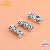 TrustDavis 925 Silver Hollow Cross Tube DIY Accessories Fine Jewelry