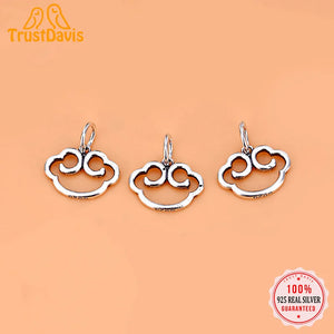 TrustDavis 925 Sterling Silver Sweet Cloud Charm Pendant DIY Accessories