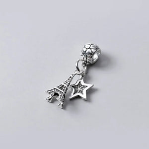 TrustDavis 925 Sterling Sweet Star Tower Charms for DIY Jewelry