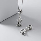 TrustDavis 925 Sterling Sweet Star Tower Charms for DIY Jewelry