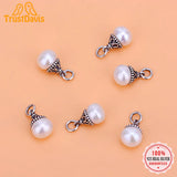 TrustDavis 925 Sterling Silver Sweet Synthesis Pearl Charm Pendant