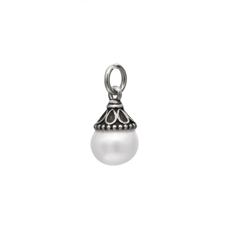 TrustDavis 925 Sterling Silver Sweet Synthesis Pearl Charm Pendant