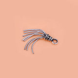 TrustDavis 925 Sterling Silver Tassel Snake Charm Pendant