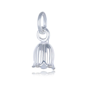 925 Sterling Thai Silver Tulip Flower Charm Pendant DIY Jewelry