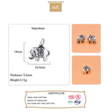 TrustDavis 925 Sterling Silver Elephant Charm Pendant DIY Jewelry