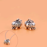 TrustDavis 925 Sterling Silver Elephant Charm Pendant DIY Jewelry