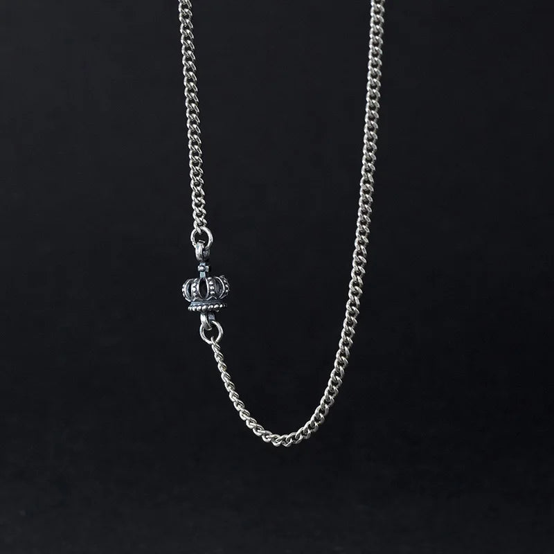 Thai Silver Crown Chain Necklace For Women Birthday Gift