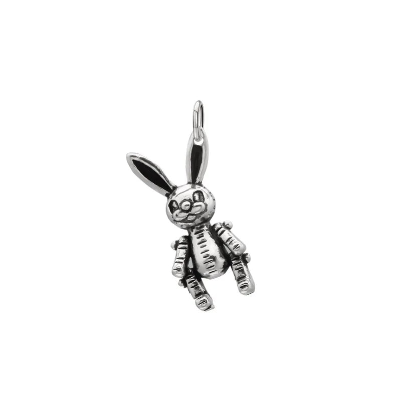 TrustDavis 925 Sterling Silver Rabbit Charm Pendant DIY Jewelry