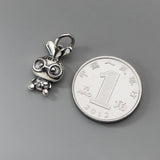 TrustDavis 925 Sterling Thai Silver Rabbit Glasses Pendant Necklace DIY Jewelry