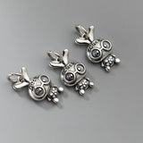 TrustDavis 925 Sterling Thai Silver Rabbit Glasses Pendant Necklace DIY Jewelry