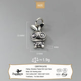 TrustDavis 925 Sterling Thai Silver Rabbit Glasses Pendant Necklace DIY Jewelry