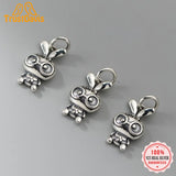 TrustDavis 925 Sterling Thai Silver Rabbit Glasses Pendant Necklace DIY Jewelry