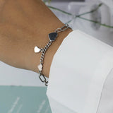 Davis 925 Sterling Silver Heart Chain Bracelet For Women Wedding Party