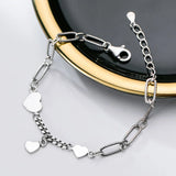 Davis 925 Sterling Silver Heart Chain Bracelet For Women Wedding Party