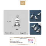 TrustDavis 925 Sterling Silver Skull Charm DIY Pendant
