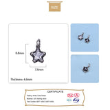 TrustDavis Real 925 Sterling Silver Star CZ Charm Pendant DIY Accessories