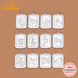 TrustDavis 990 Sterling Silver Zodiac Charm Pendant