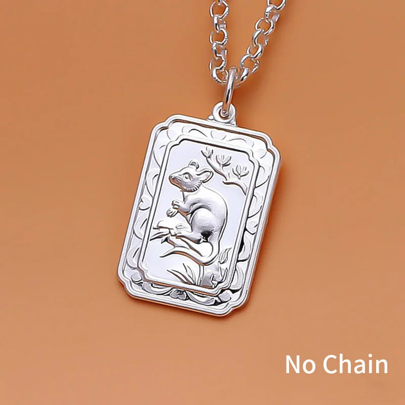 TrustDavis 990 Sterling Silver Zodiac Charm Pendant