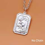 TrustDavis 990 Sterling Silver Zodiac Charm Pendant