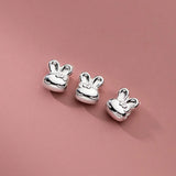 TrustDavis 999 Silver 3D Rabbit Charm Separator Beads DIY Fit Bracelet