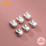 TrustDavis 999 Silver 3D Rabbit Charm Separator Beads DIY Fit Bracelet