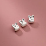 TrustDavis 999 Silver 3D Rabbit Charm Separator Beads DIY Fit Bracelet