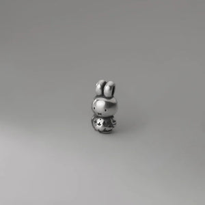 Genuine 999 Sterling Silver Rabbit Beads for DIY Bracelet Necklace