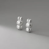 Genuine 999 Sterling Silver Rabbit Beads for DIY Bracelet Necklace